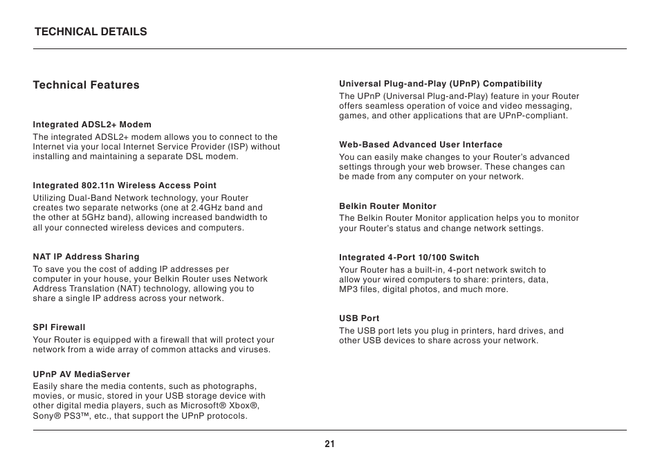 Belkin PLAY N600 User Manual | Page 21 / 39