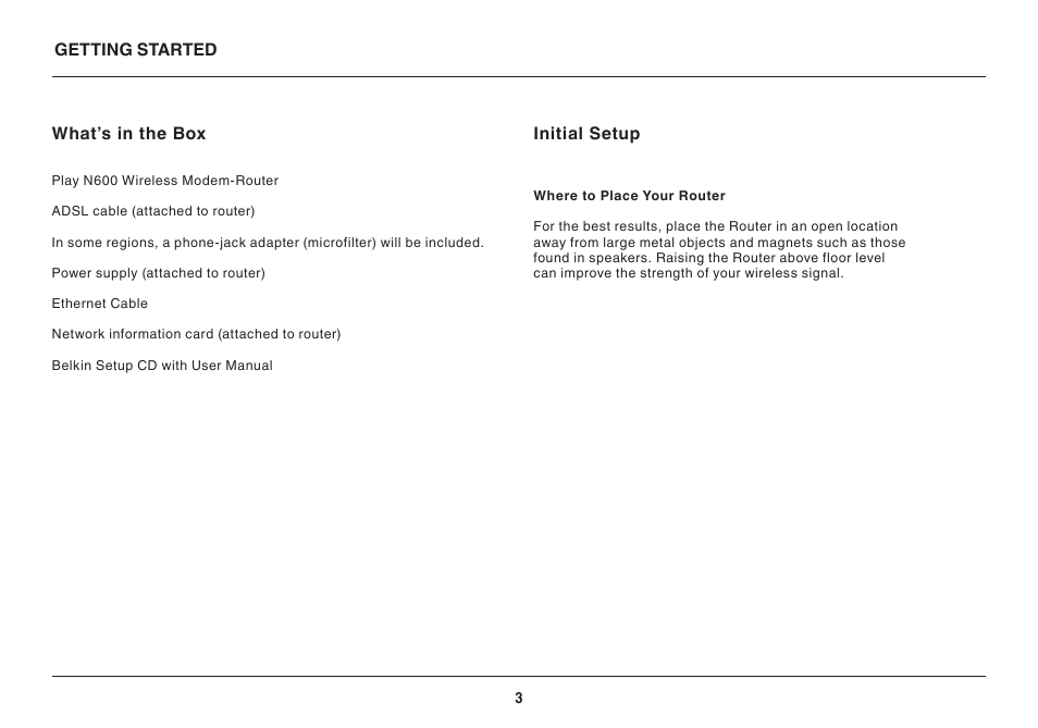 Belkin PLAY N600 User Manual | Page 3 / 39