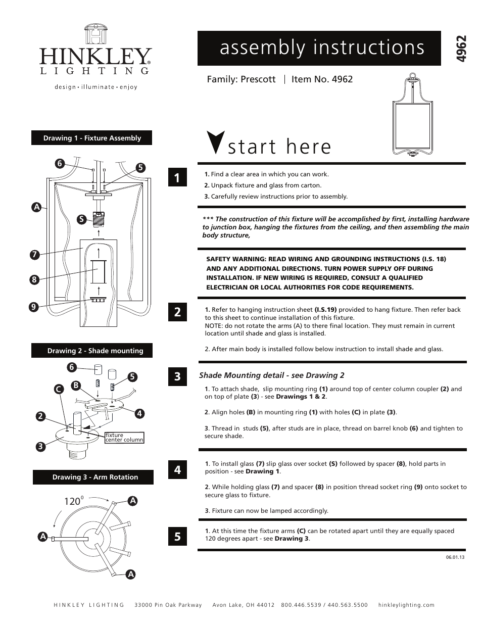 Hinkley Lighting PRESCOTT 4962OB User Manual | 3 pages