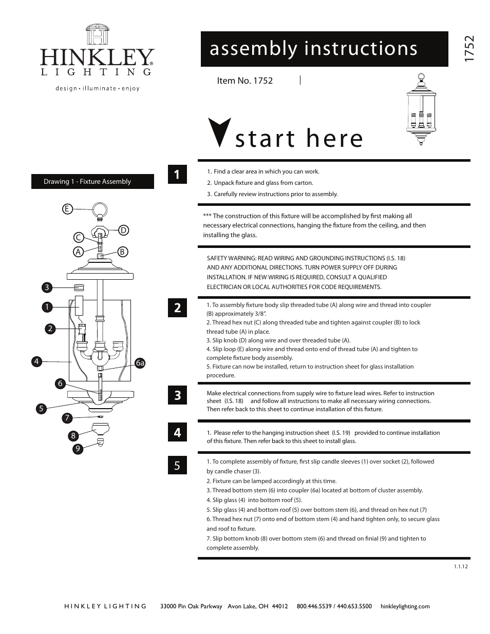 Hinkley Lighting BARRINGTON 1752 User Manual | 2 pages