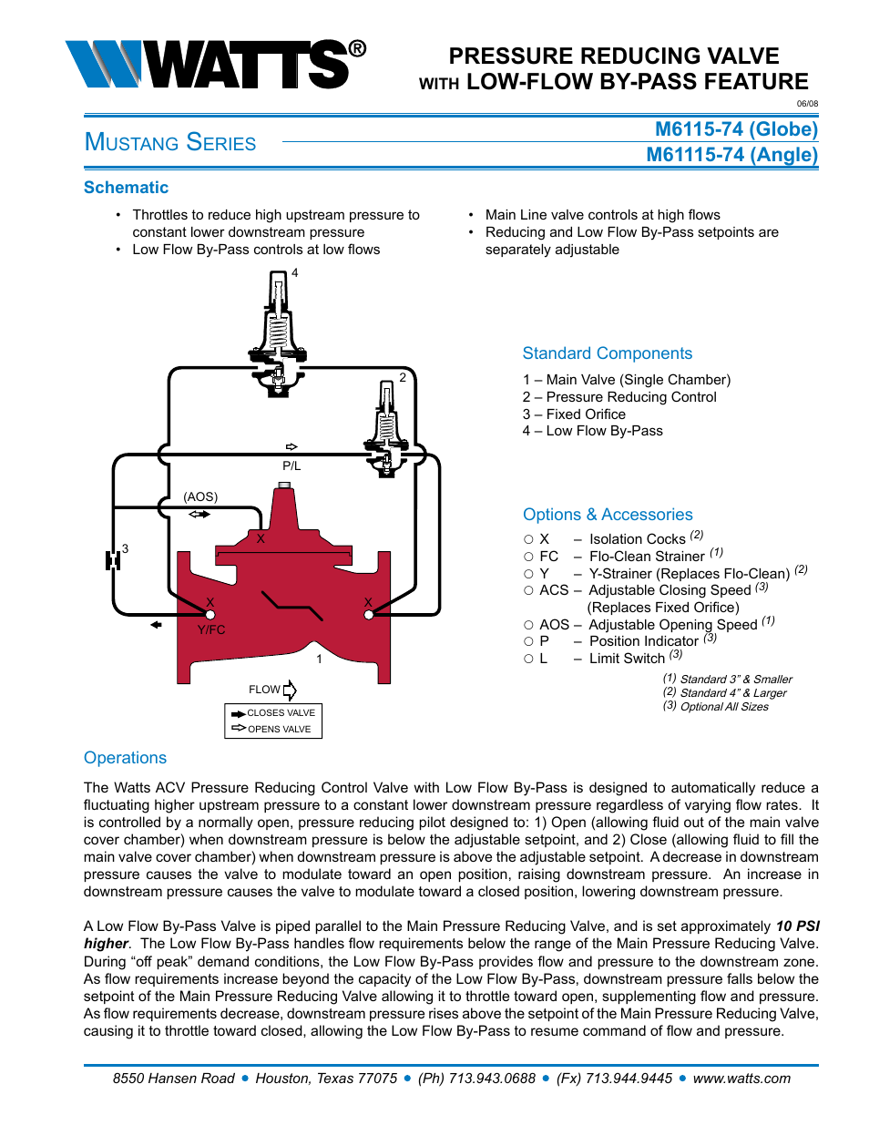 Watts M61115-74 User Manual | 7 pages
