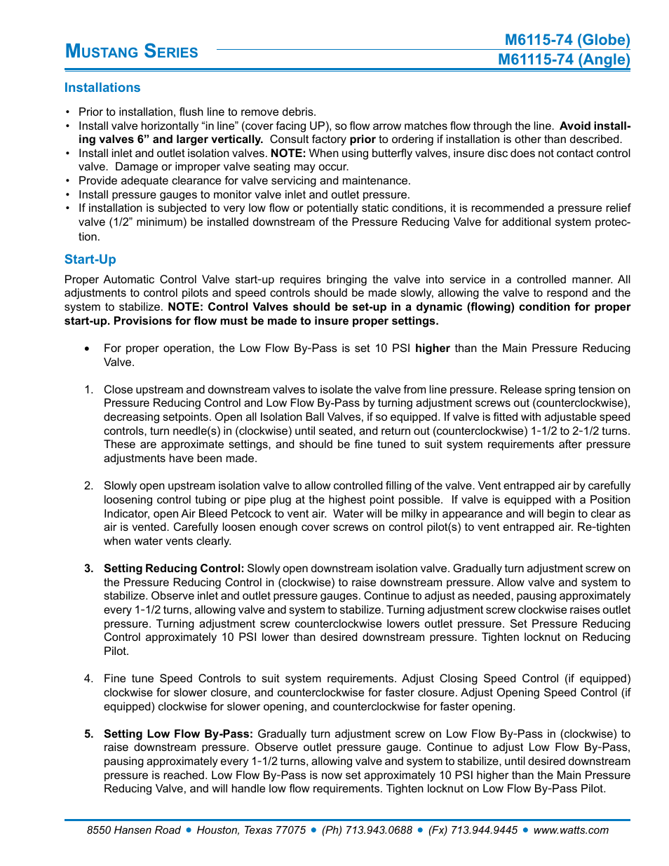Watts M61115-74 User Manual | Page 6 / 7