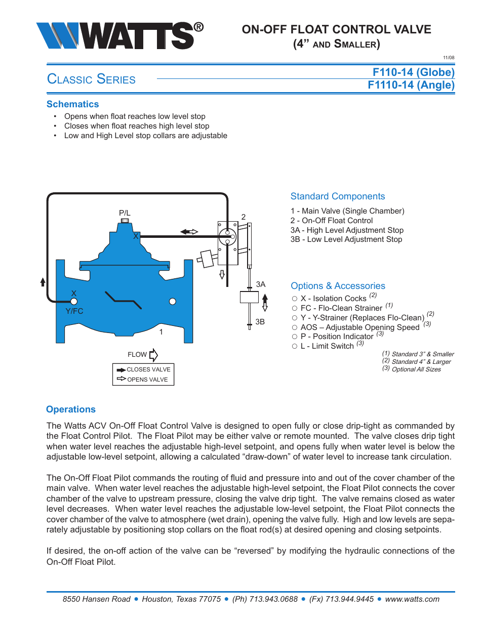 Watts F1110-14 User Manual | 6 pages