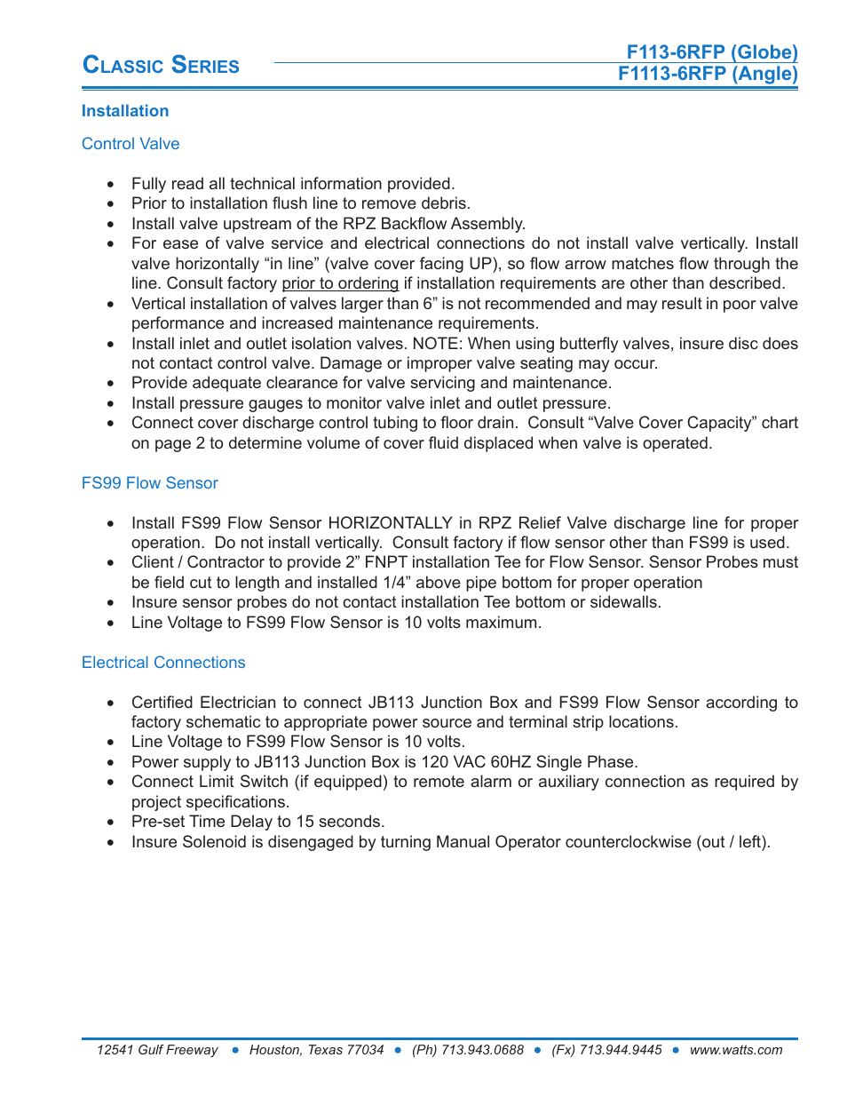 Watts F1113-6RFP User Manual | Page 10 / 16