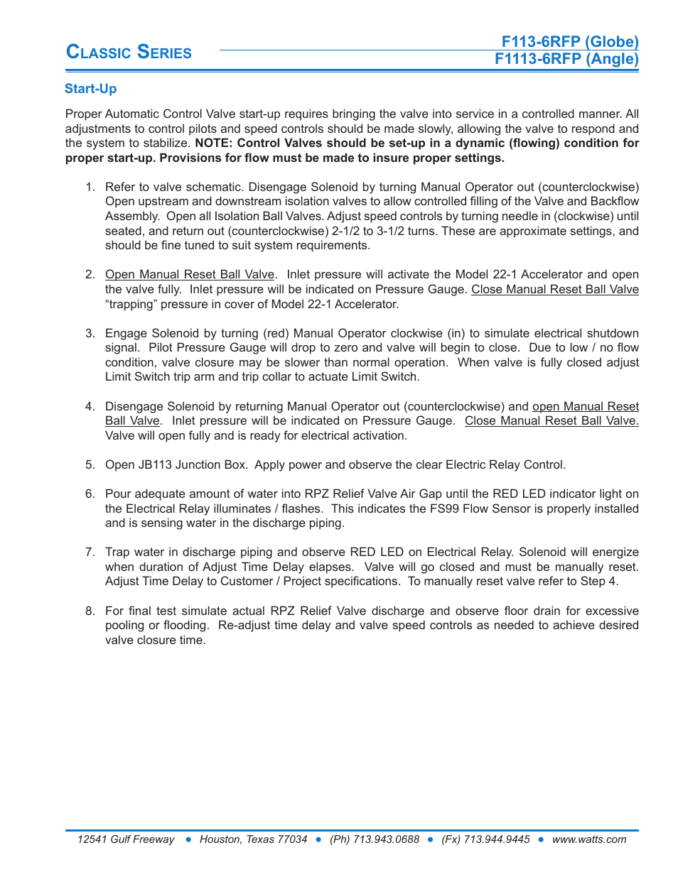 Watts F1113-6RFP User Manual | Page 11 / 16