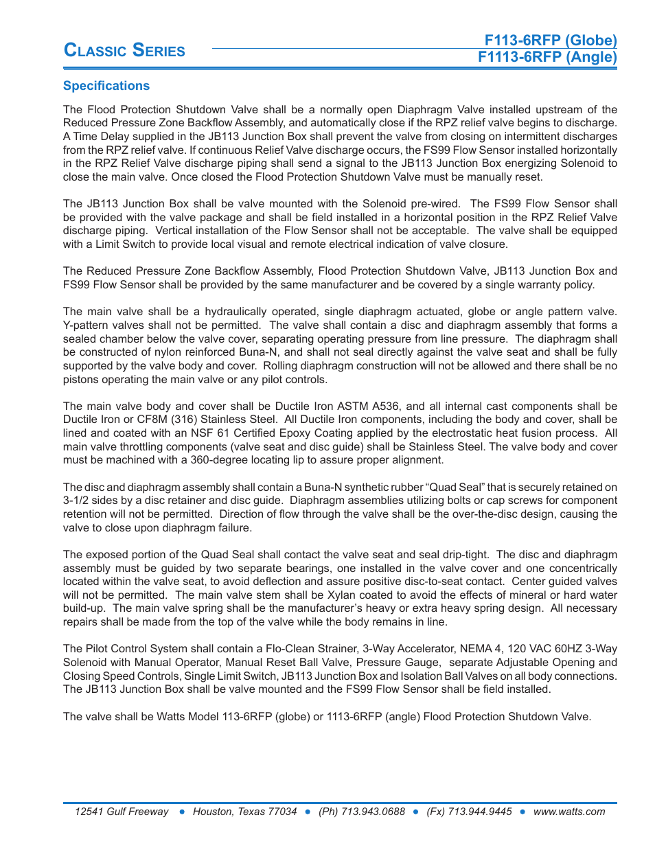 Watts F1113-6RFP User Manual | Page 12 / 16