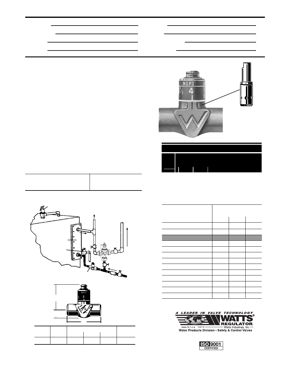 Watts P3 User Manual | 1 page