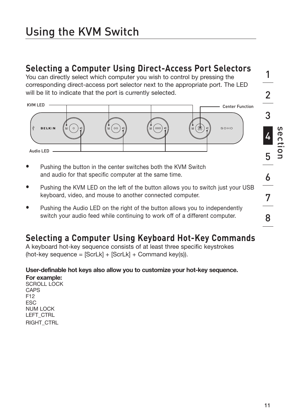 Using the kvm switch | Belkin F1DD102L User Manual | Page 13 / 39
