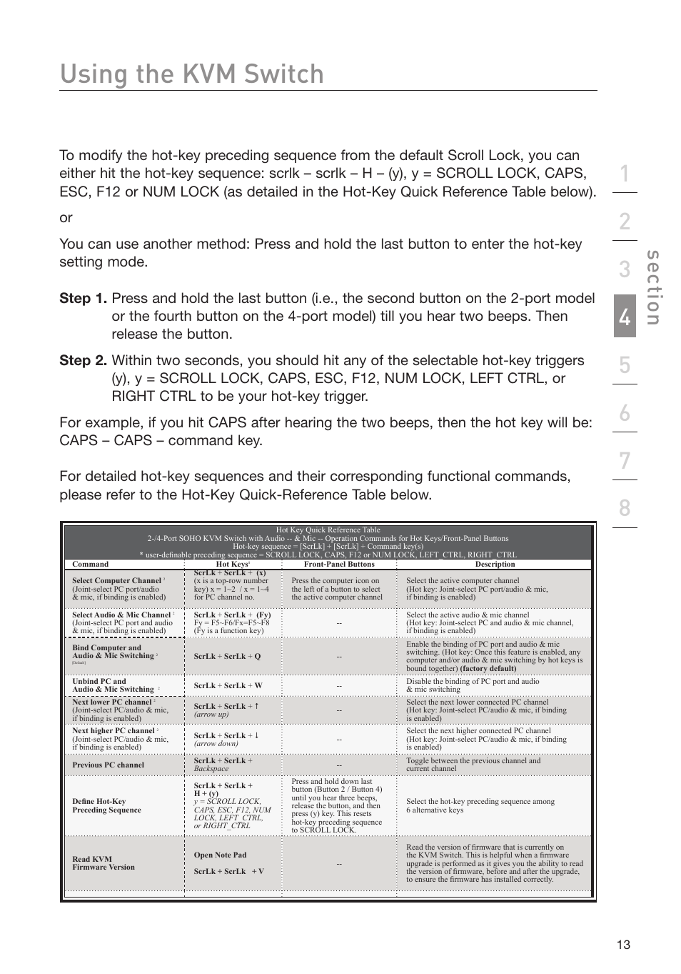 Using the kvm switch | Belkin F1DD102L User Manual | Page 15 / 39