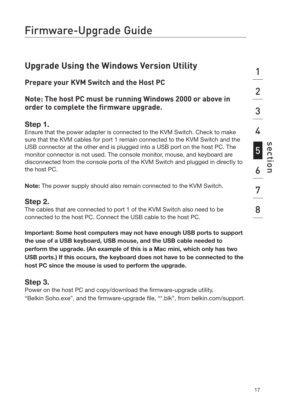 Firmware-upgrade guide, Upgrade using the windows version utility | Belkin F1DD102L User Manual | Page 19 / 39