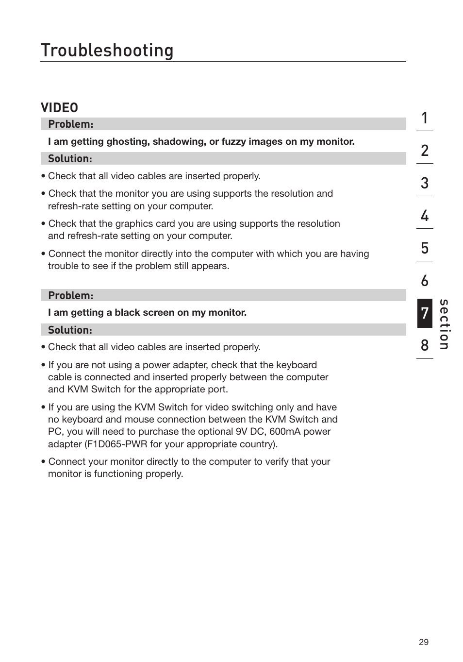 Troubleshooting | Belkin F1DD102L User Manual | Page 31 / 39