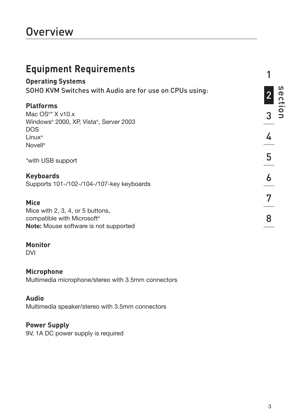 Overview, Equipment requirements | Belkin F1DD102L User Manual | Page 5 / 39