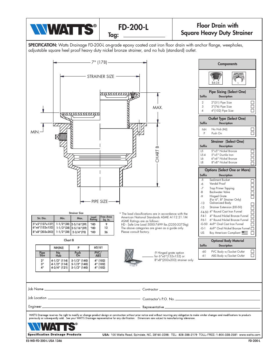 Watts FD-200-L User Manual | 1 page