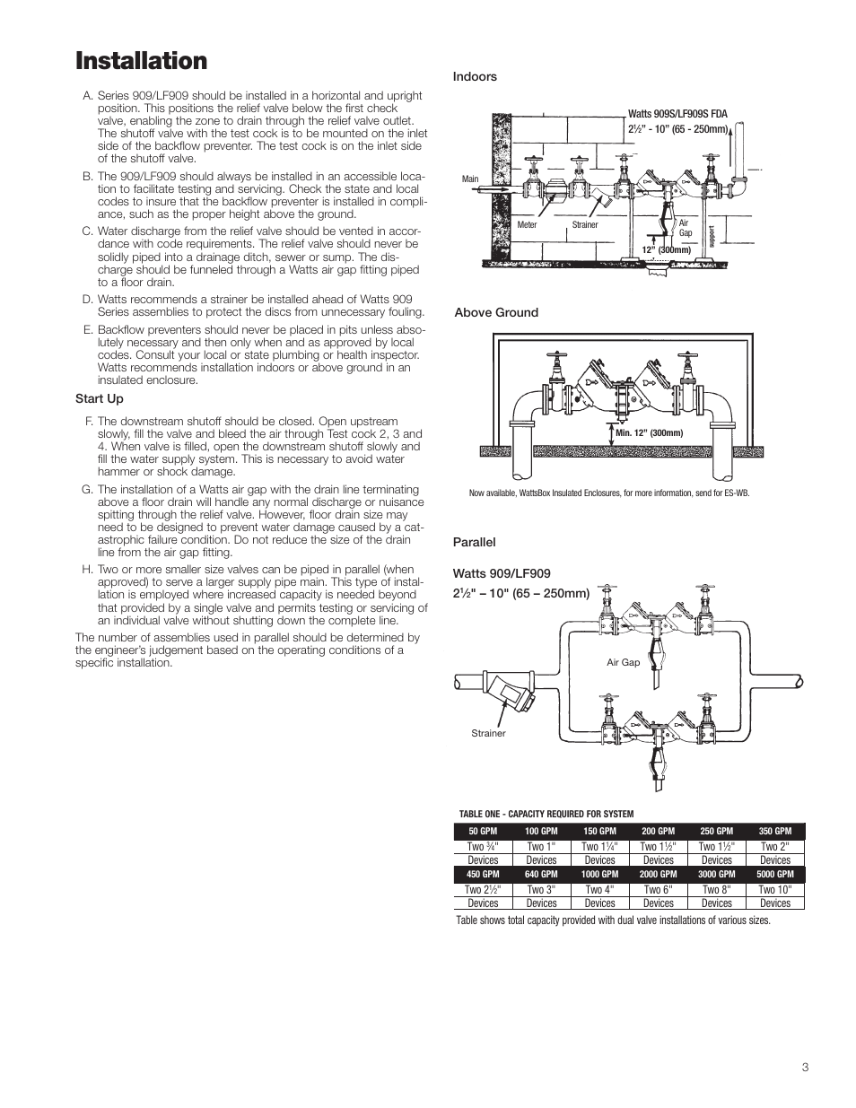Installation | Watts LF909 User Manual | Page 3 / 8