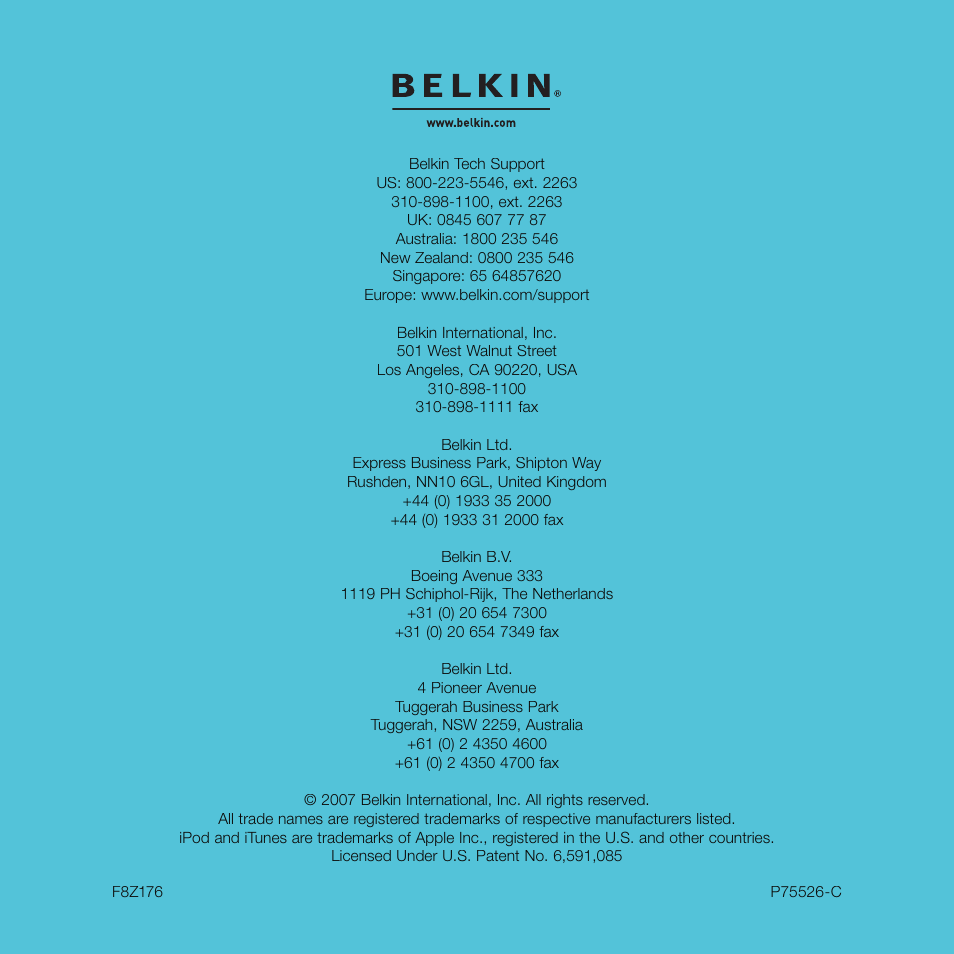 Belkin TuneBase FM for iPod User Manual | 16 pages