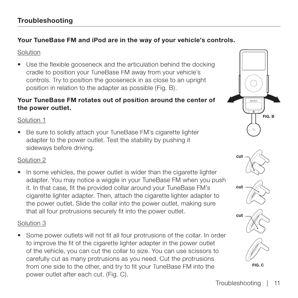 Belkin TuneBase FM for iPod User Manual | Page 13 / 16