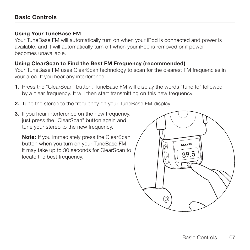 Belkin TuneBase FM for iPod User Manual | Page 9 / 16