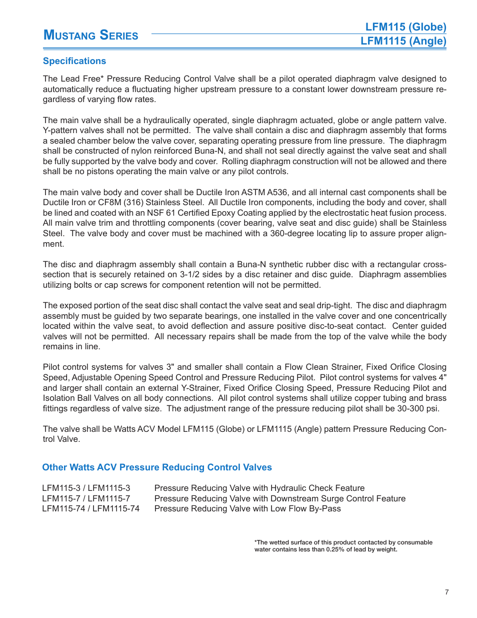 Watts LFM1115 User Manual | Page 7 / 8