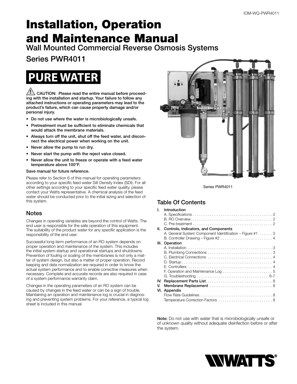 Watts PWR4011 User Manual | 8 pages