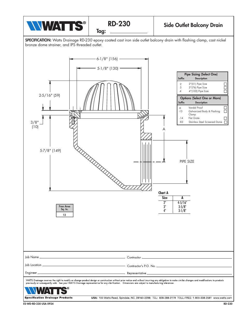 Watts RD-230 User Manual | 1 page