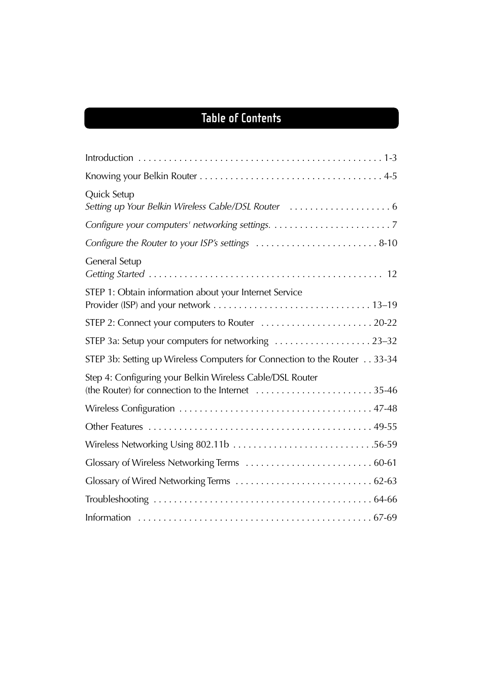 Belkin F5D6230-3 User Manual | Page 2 / 71