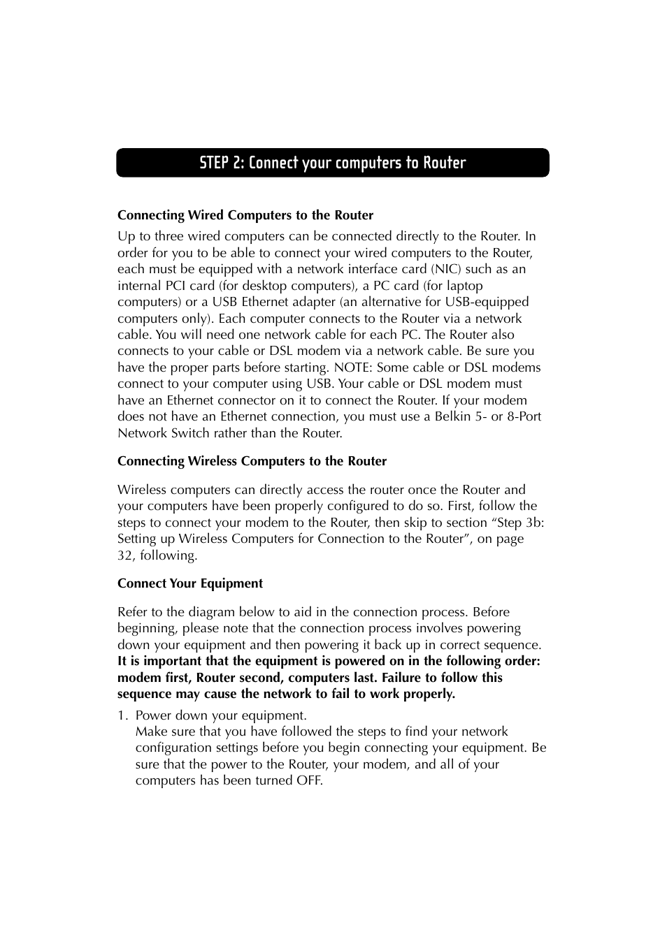 Step 2: connect your computers to router | Belkin F5D6230-3 User Manual | Page 21 / 71