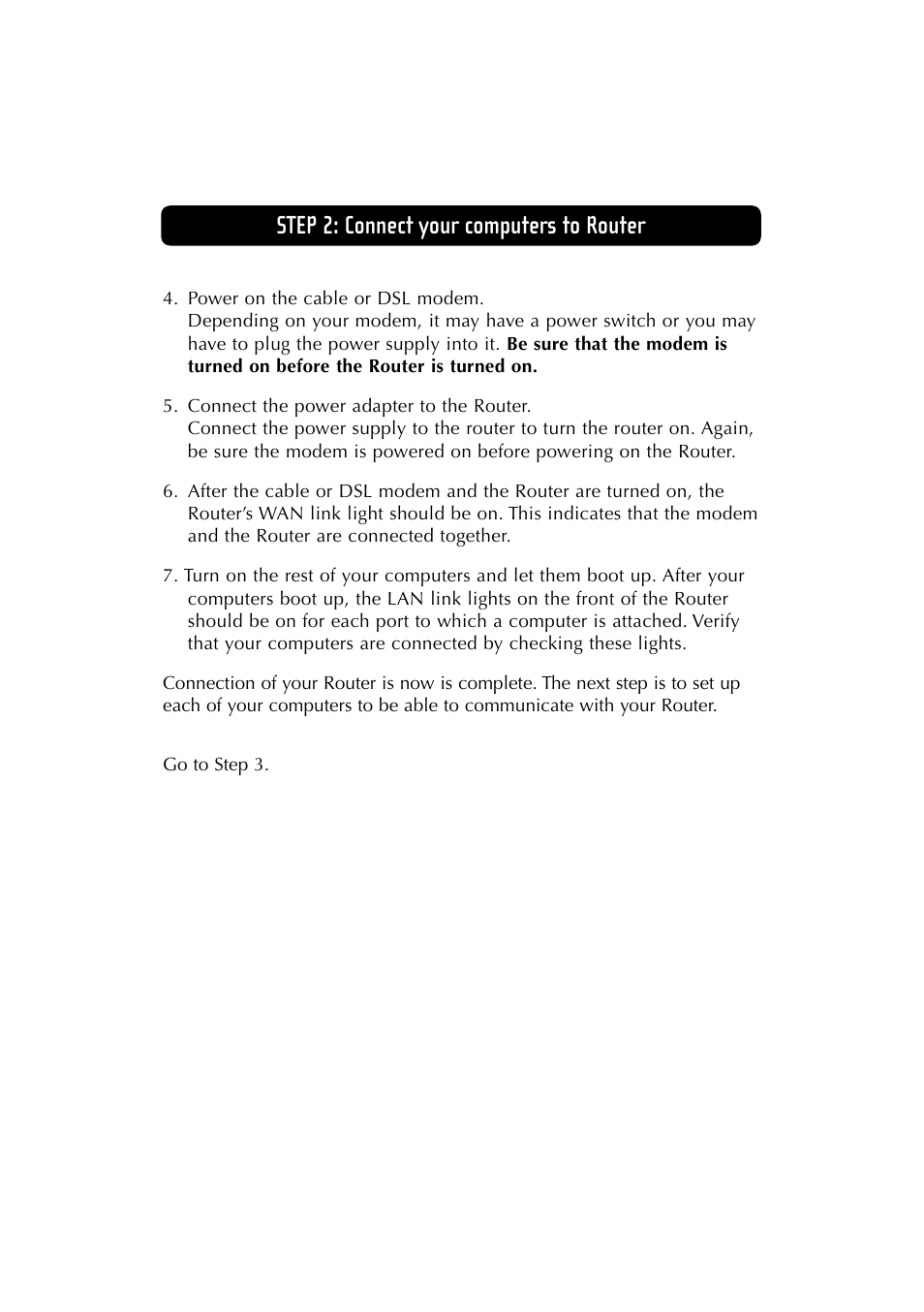 Step 2: connect your computers to router | Belkin F5D6230-3 User Manual | Page 23 / 71