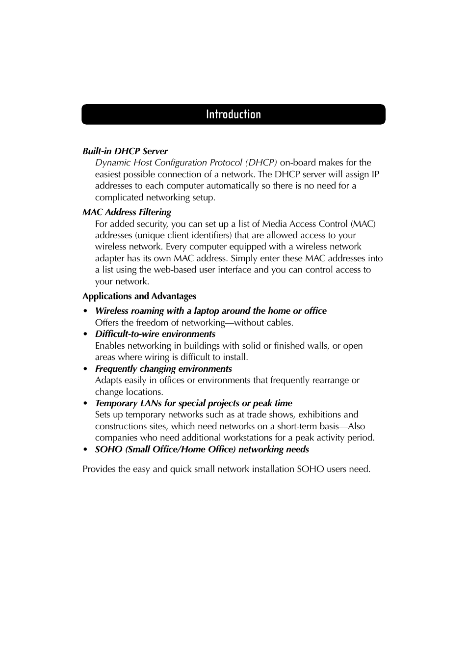 Introduction | Belkin F5D6230-3 User Manual | Page 4 / 71