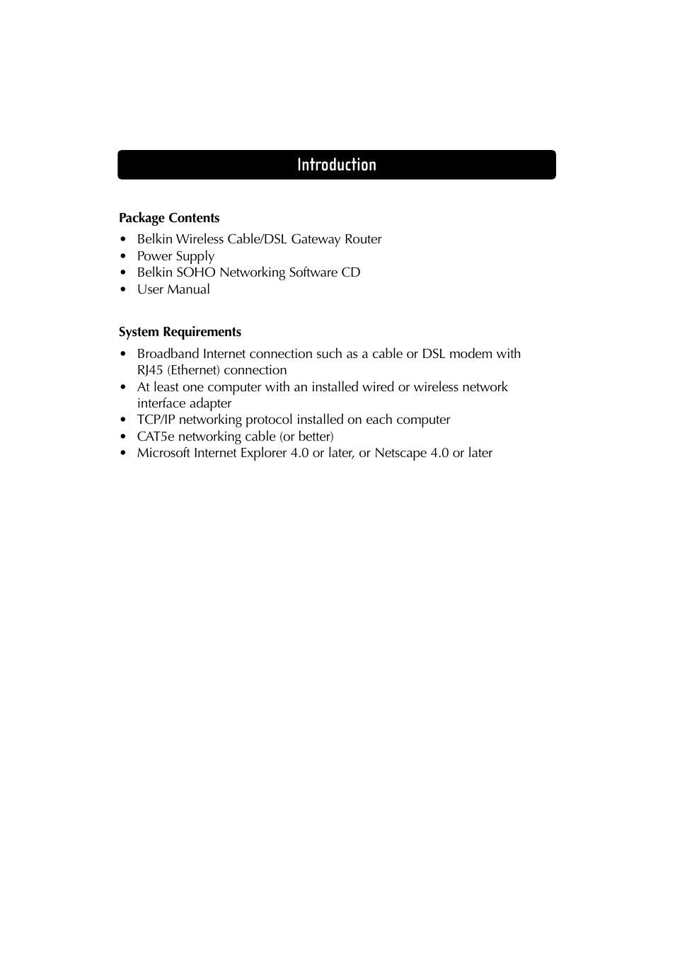 Introduction | Belkin F5D6230-3 User Manual | Page 5 / 71