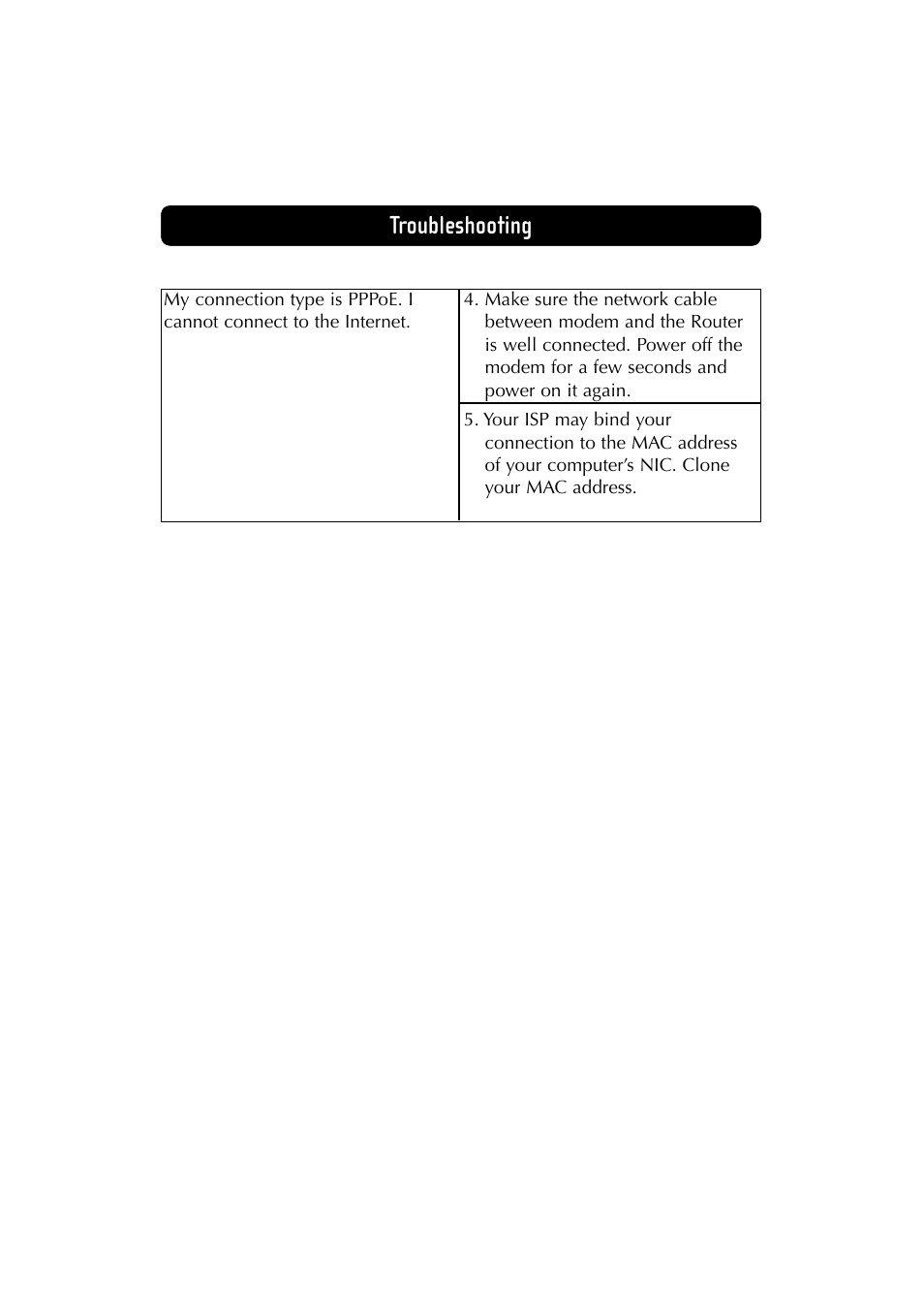 Troubleshooting | Belkin F5D6230-3 User Manual | Page 67 / 71