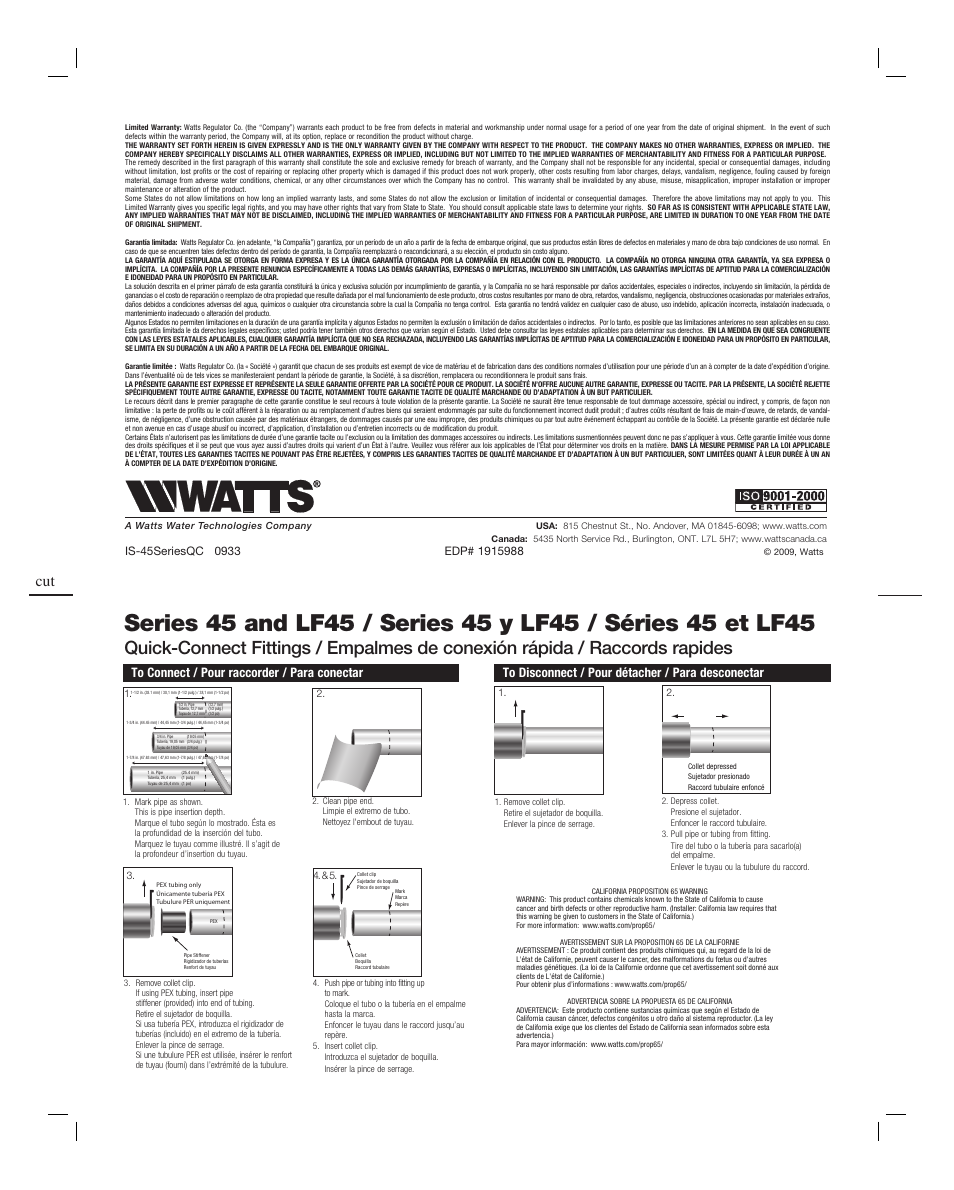 Watts 4545B User Manual | Page 2 / 2