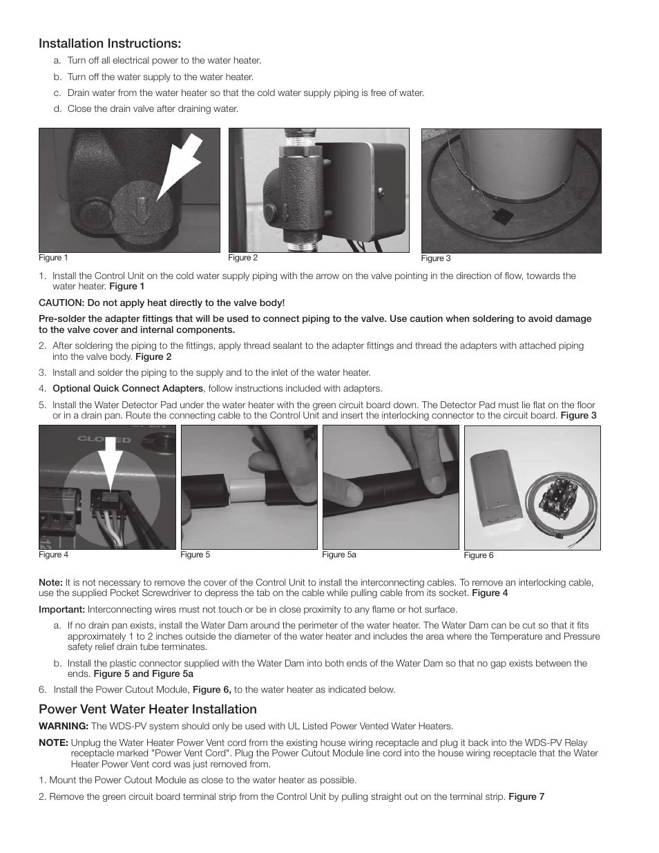 Installation instructions, Power vent water heater installation | Watts LFWDS User Manual | Page 2 / 4