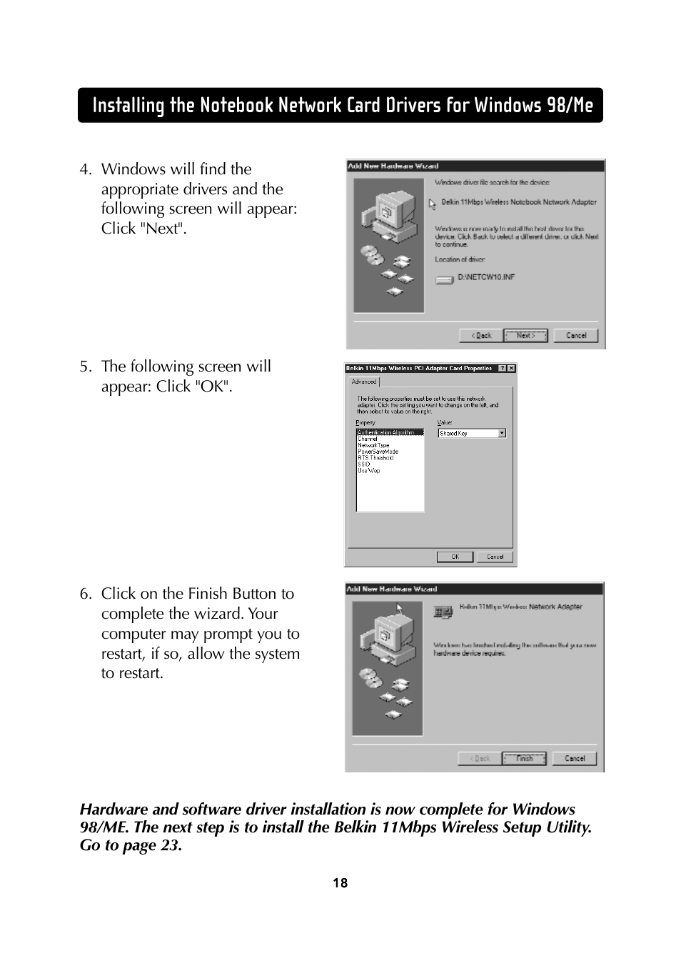 Belkin Wireless Notebook Network Card User Manual | Page 20 / 49