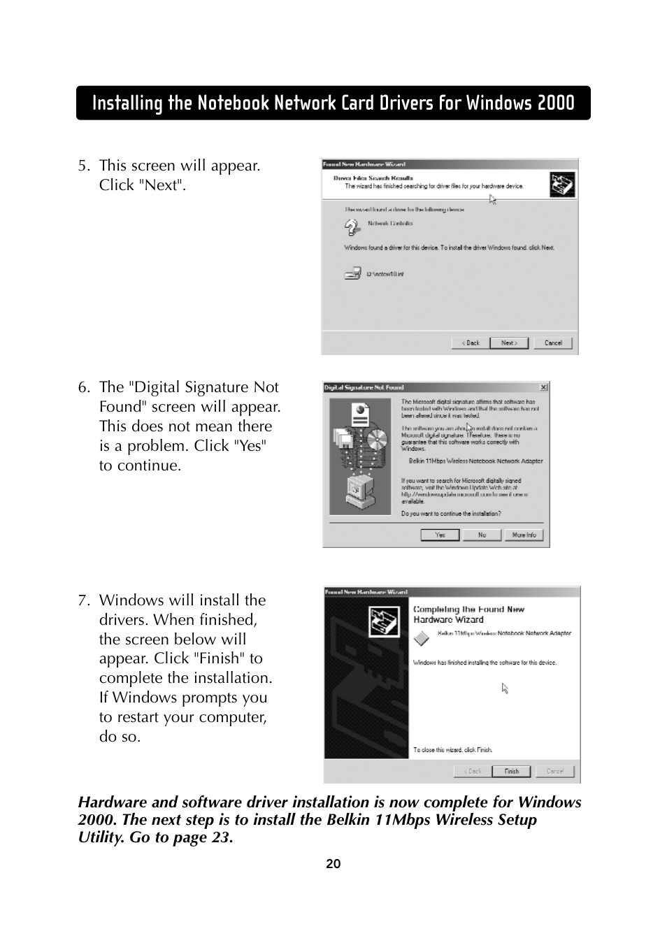 Belkin Wireless Notebook Network Card User Manual | Page 22 / 49
