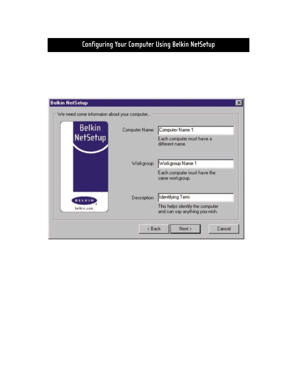 Configuring your computer using belkin netsetup | Belkin F5D5130-8 User Manual | Page 16 / 50
