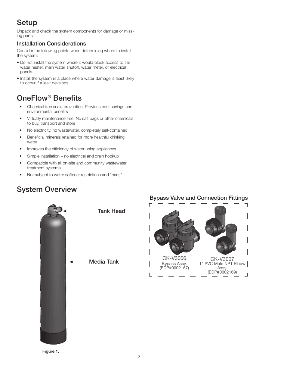 Oneflow, Benefits, System overview | Setup | Watts OFRES-1035 User Manual | Page 2 / 7
