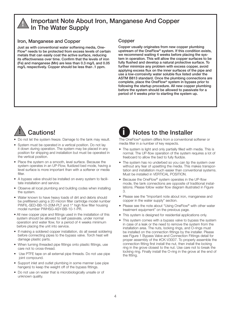 Cautions | Watts OFRES-1035 User Manual | Page 4 / 7