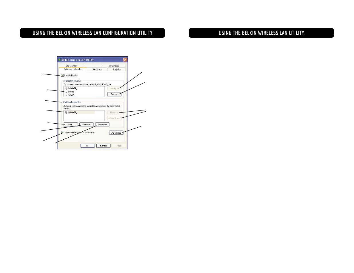 Using the belkin wireless lan utility | Belkin F5D7010 User Manual | Page 10 / 18