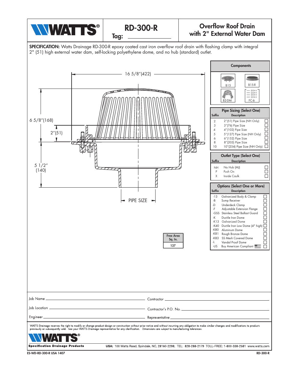 Watts RD-300-R User Manual | 1 page