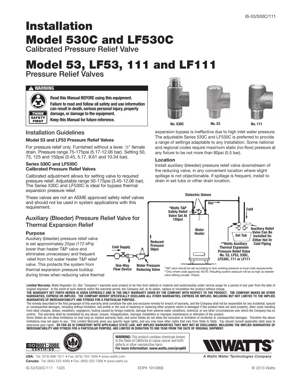 Watts LF53L User Manual | 1 page