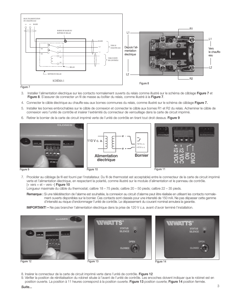 Bornier alimentation électrique, 110 v c. a | Watts LFWDS User Manual | Page 11 / 12