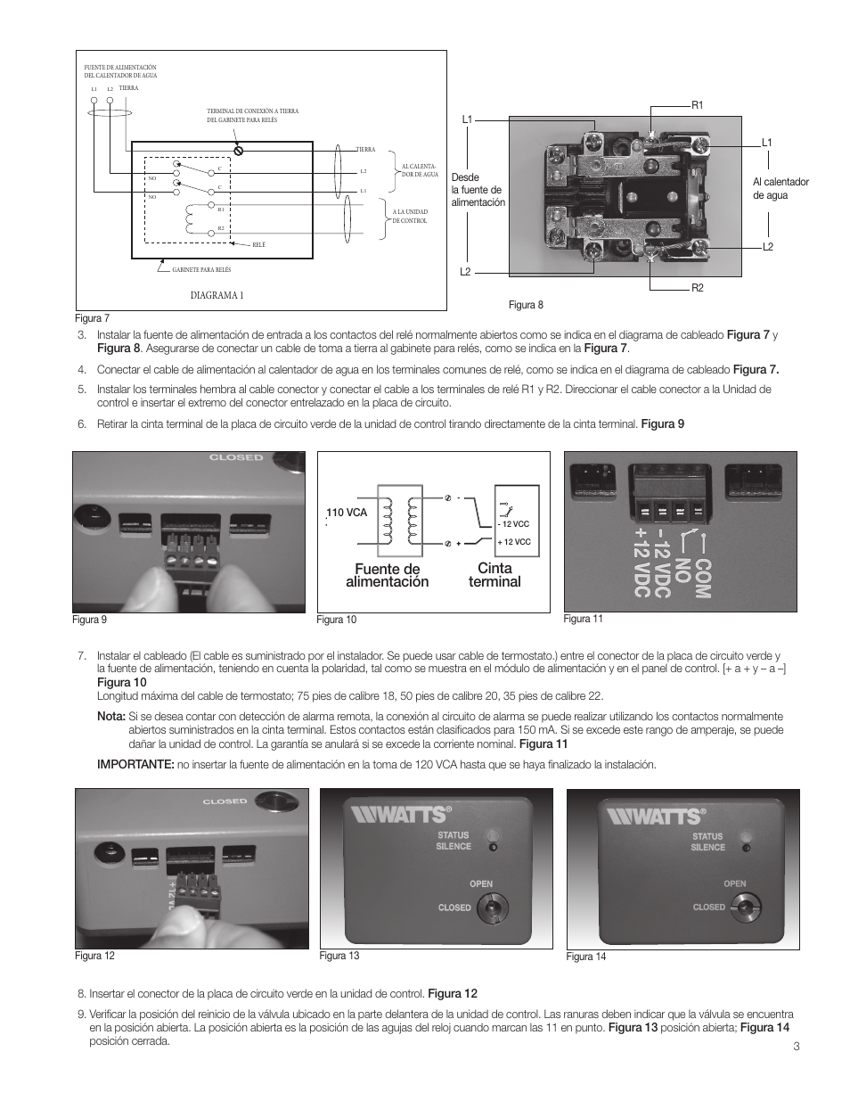 Cinta terminal fuente de alimentación | Watts LFWDS User Manual | Page 7 / 12