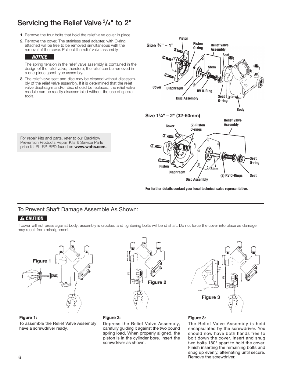 Servicing the relief valve | Watts LF909 User Manual | Page 6 / 8
