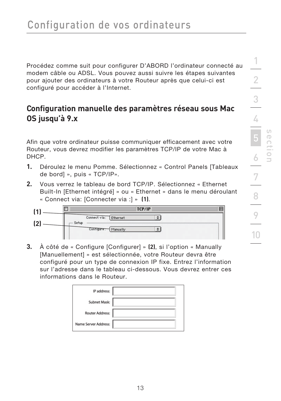 Configuration de vos ordinateurs | Belkin F5D9630UK4A User Manual | Page 107 / 552