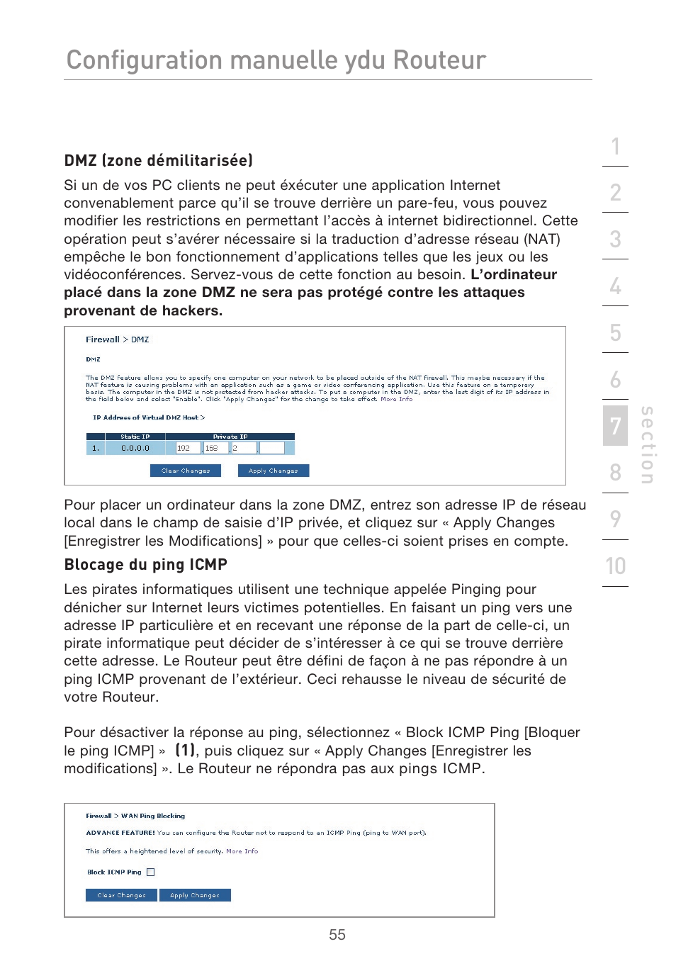 Configuration manuelle du routeur | Belkin F5D9630UK4A User Manual | Page 149 / 552