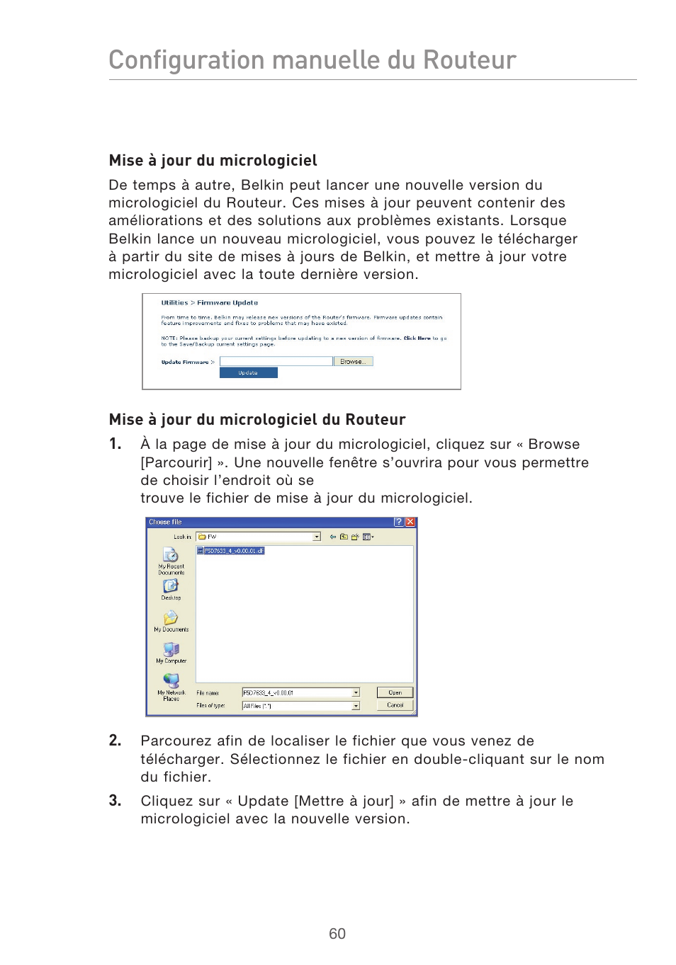 Configuration manuelle du routeur | Belkin F5D9630UK4A User Manual | Page 154 / 552