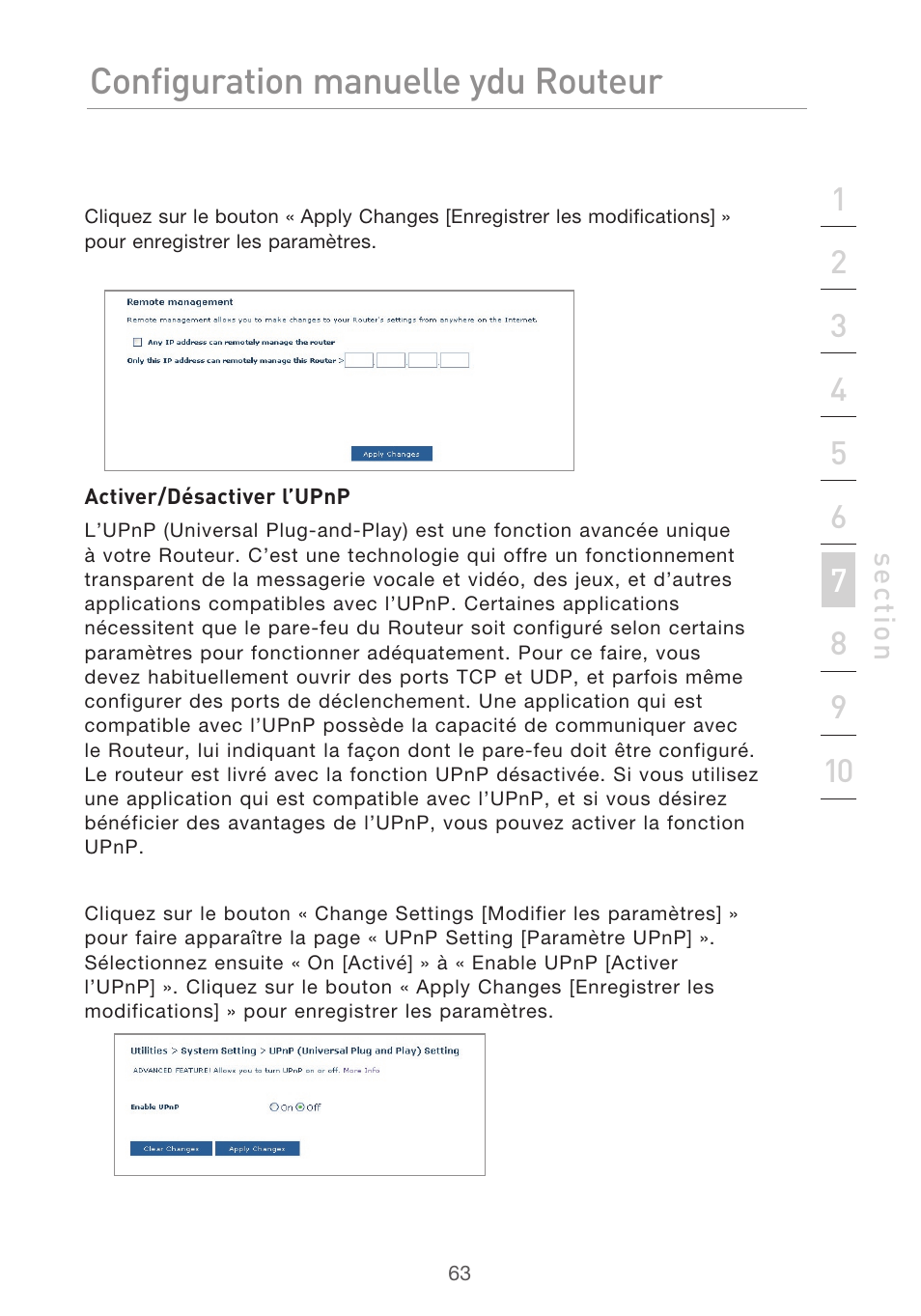 Configuration manuelle du routeur | Belkin F5D9630UK4A User Manual | Page 157 / 552