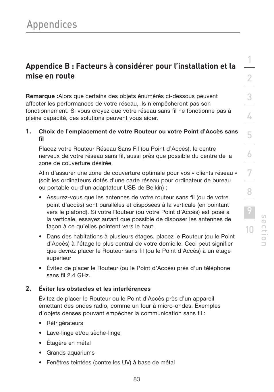 Appendices, Se ct io n | Belkin F5D9630UK4A User Manual | Page 177 / 552