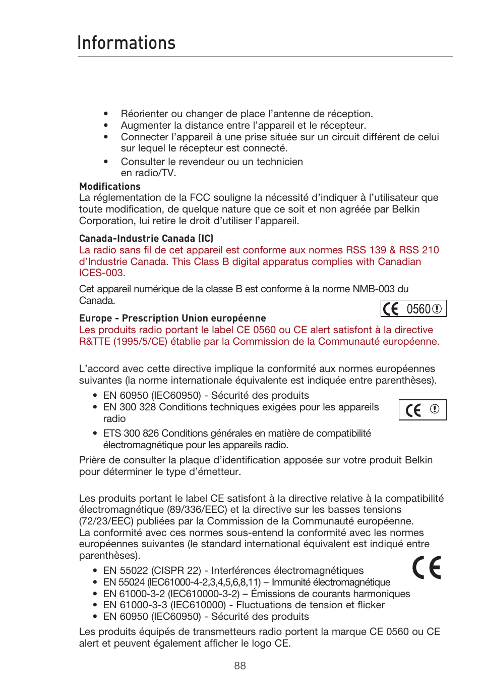 Informations | Belkin F5D9630UK4A User Manual | Page 182 / 552