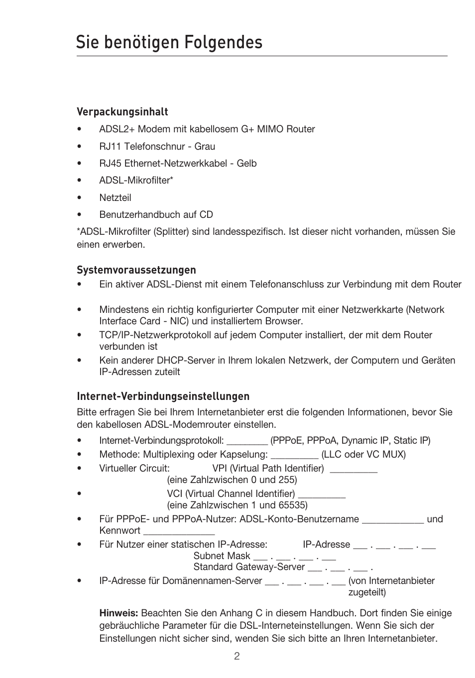 Sie benötigen folgendes | Belkin F5D9630UK4A User Manual | Page 188 / 552